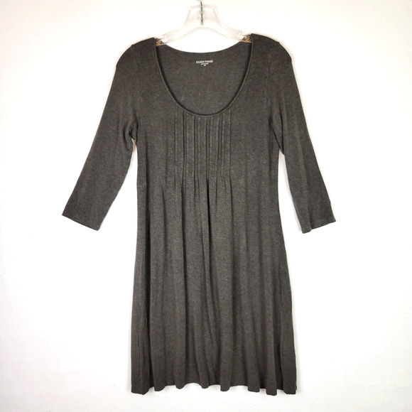 Eileen Fisher Dresses & Skirts - Eileen Fisher Womens Long Sleeve Jersey Knit Knee Length Dress Size XS Gray